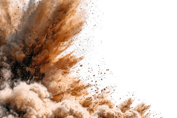Explosive brown dust cloud explosion
