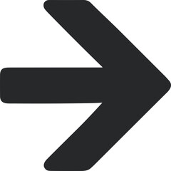 Simple Bold Right Arrow Directional Symbol Shape Icon Graphics