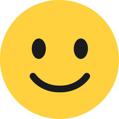 Minimalist Flat Face with Smiling Mouth Icon Emoji Illustration