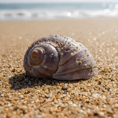 hermit crab seashell in beach sand