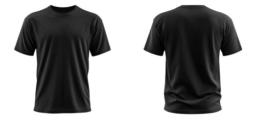 Blank black t-shirt, front and back views (2)