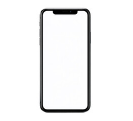 Blank smartphone, black frame, white screen