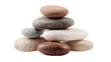 Fototapeta premium Stacked Spa Stones Pyramid isolated on a Transparent or white Background