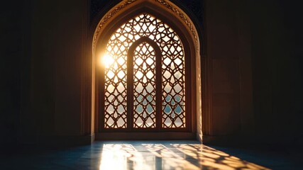 Ornate window sunlight shadow - Powered by Adobe