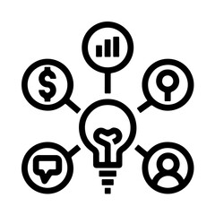 light bulb icons for business theme