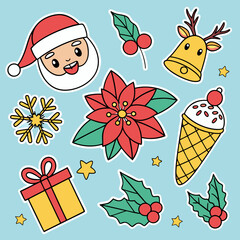 set of christmas icons