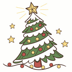 christmas tree vector illustration