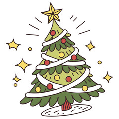 christmas tree vector illustration
