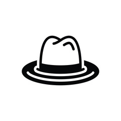 Black solid icon for hat