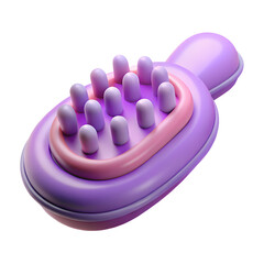 3D Render of a Purple and Pink Scalp Massager