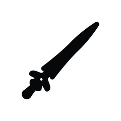 Black solid icon for sword