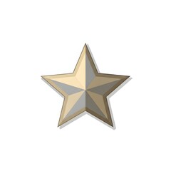 Obraz premium Elegant Golden Star Icon for Design and Decoration on a White Background