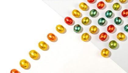 Easter Eggs Pattern White Background