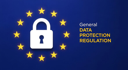 GDPR Padlock and EU Stars GDPR General Data Protection Regulation