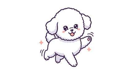 "Adorable White Puppy Walking"