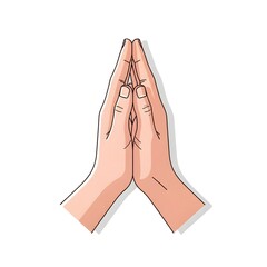Two human hands respectfully pressed together in a common gesture of prayer, spiritual devotion, gratitude, or a traditional greeting, embodying peace and mindfulness