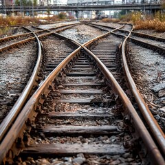 Fototapeta premium railroad tracks in the countryside