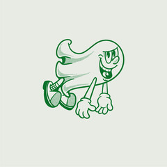 A Halloween ghost cartoon character. Groovy, retro, mascot, icon, vintage, funny, comic, icon, vector, icon, illustration, logo, sticker, editable