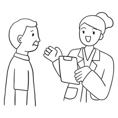Doctor Consulting with Patient Illustration.