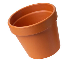 Empty flower pot isolated on transparent background