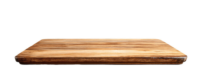 Empty light brown wooden table top against a black background