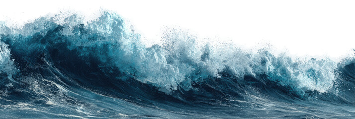 Powerful ocean wave cresting