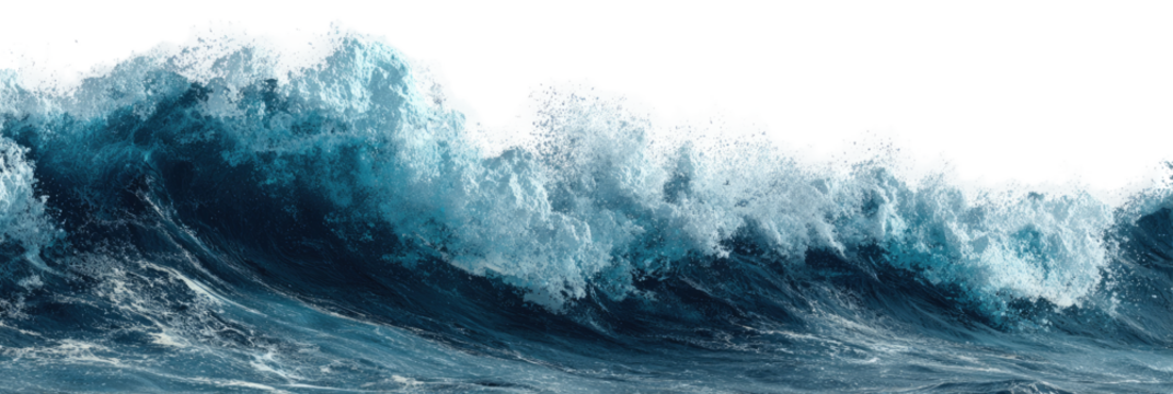 Powerful ocean wave cresting