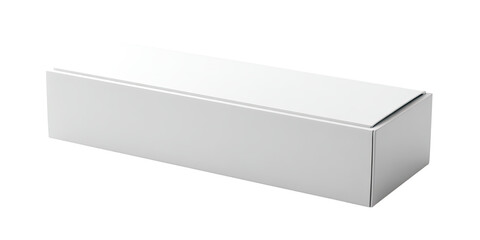 Blank rectangular white cardboard box