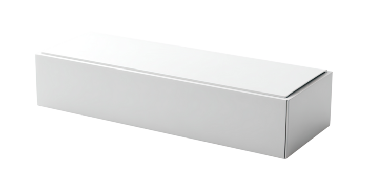 Blank rectangular white cardboard box