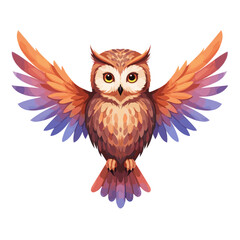 Colorful Flying Owl