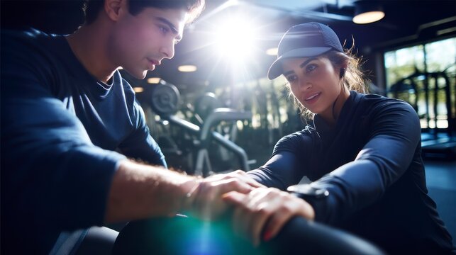 People stretching in gym