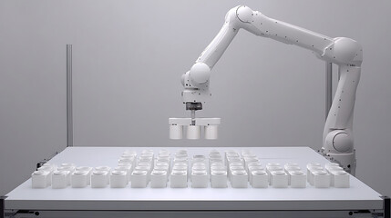 Robotic Arm Arranging Small Containers on a Grid