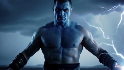 Powerful figure in a storm