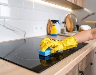 Cleaning a modern glass stovetop