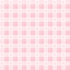 seamless pattern with pink square starsandhearts, fabric pattern, gift wrapping paper, notebook cover, phone case pattern 