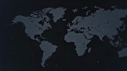 World map composed of small squares