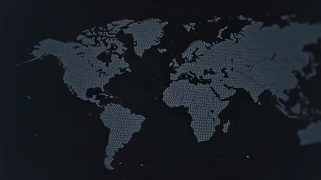 World map composed of small squares