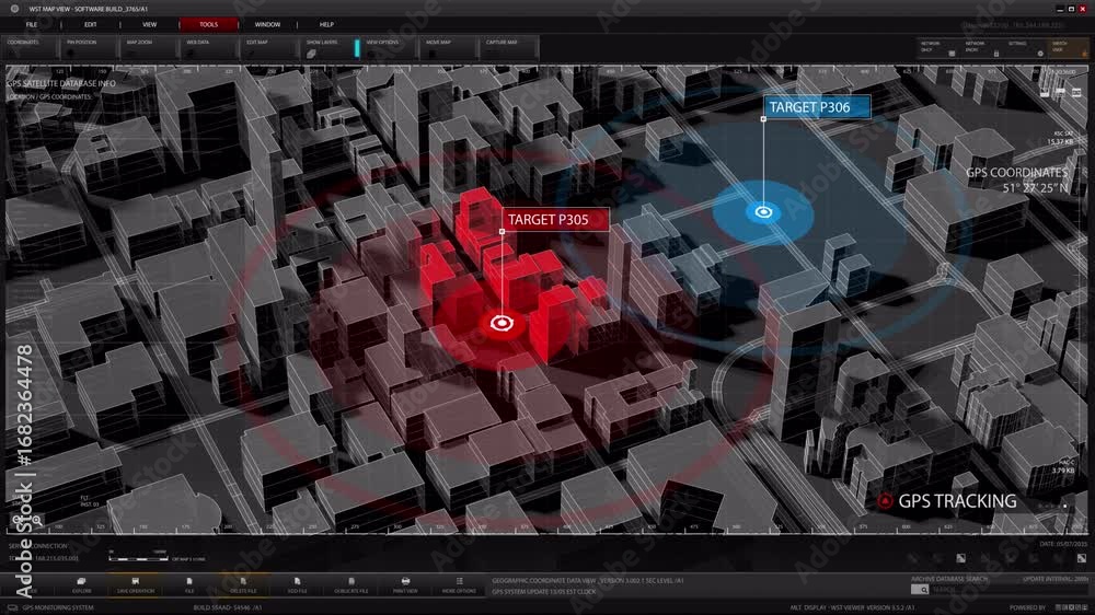 Poster dynamic gps tracking: urban target acquisition, real-time 3d map visualization
