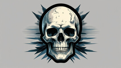 Obraz premium Skull illustration death head skeleton bones anatomy horror spooky halloween dead human skull art design