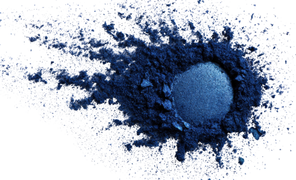 Deep indigo powder explosion
