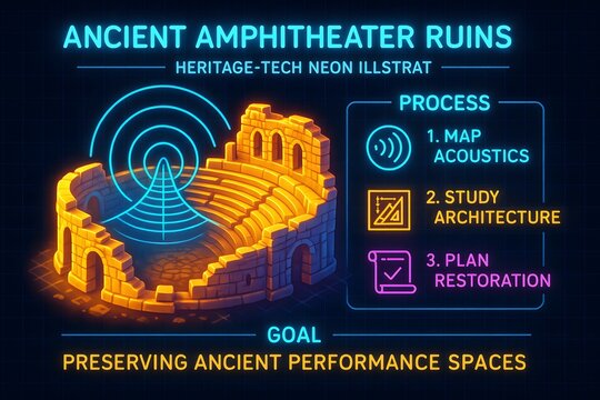 Ancient Roman Amphitheater Historical Infographic for Education and Presentations