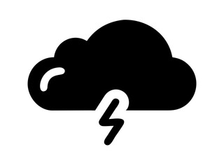 Vector art of dark cloud with lightning, representing storm and danger