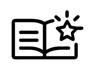 Vector art of open book with a star icon for knowledge