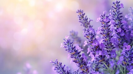 Naklejka premium A close-up of lavender flowers with a blurred background
