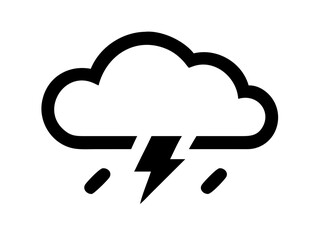 Vector art of weather icon with cloud, rain and lightning