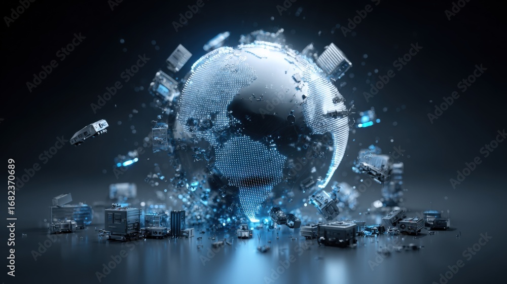 Poster global technology network: a conceptual visualization of data connectivity and digital transformatio