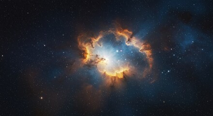 Radiant nebula and stars in deep space