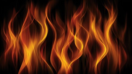 Abstract Fire Flames Background with Dynamic Motion and Vibrant Orange and Yellow Hues