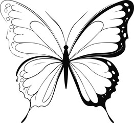 Black and white line art Abstract butterfly minimal cosmetic branding vector 4