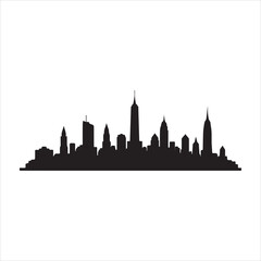 Obraz premium Black City skyline silhouette on white background